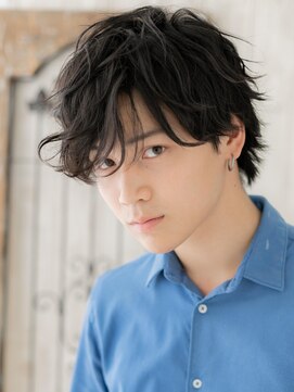 グルーミングサロン バーバー キャッスル 北浦和西口(Grooming salon Barber Castle) モテ抜け感ランダムソバージュの黒髪ラフマッシュL北浦和