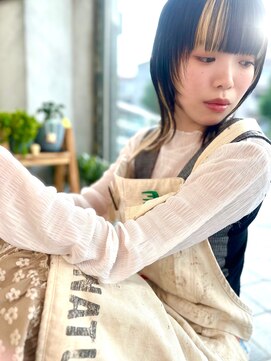 ベレッタ 楠葉店(veretta.) インナーにポイントハイライトを!ウルフカット/ネオウルフ/黒髪