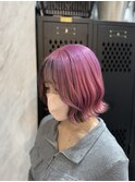 ボブ/フェイスフレーミング/ピンクカラー