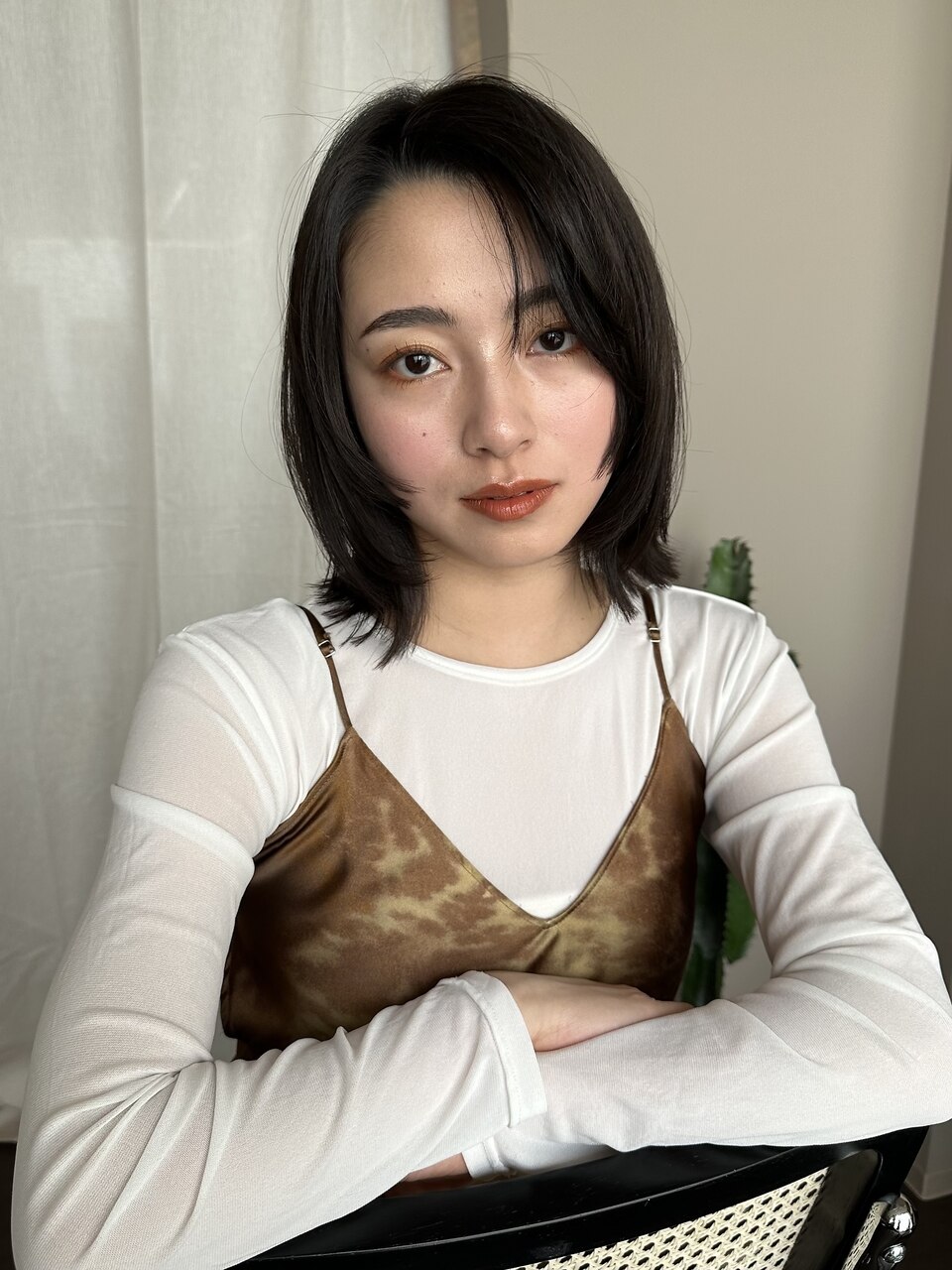 ピンクベージュ/ブリーチなし/ボブ/表参道/原宿