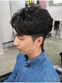 ブルーブラック×フェザーパーマ