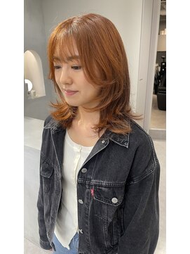 シーンヨコハマ 横浜店(SCENE yokohama) オレンジブラウン レイヤーカット