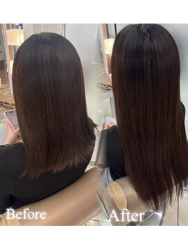 スタイル 横浜(STYLE) before/afterブラウンロングエクステ８０本/長さだしエクステ