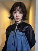 顔周りカット 顔周りレイヤー 前髪カット ボブパーマ風ヘア 艶髪