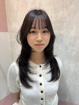 リー 梅田(Lee) ブリーチなしダークブラウン×ハッシュカット