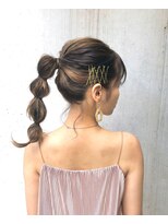 トルネード(TORNADO) ヘアセット ヘアアレンジ ポニーテール 結婚式二次会 M120