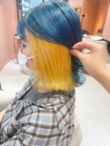 シェリエ(Cherie)&nbsp;イエローインナー/アクアブルー/ボブヘア/ハイトーンボブ