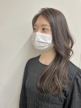 ベルクープス 天王寺店(Belle Coupes) 【BelleCoupes】細めメッシュ シークレットハイライト ベージュ