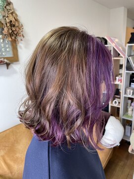 エルフゥ(Elle fou) ヘムライト　インナーカラー　パープル