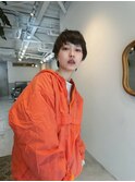 ハイライトマッシュショート_ホワイトアッシュショートパーマ