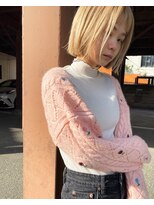 クラフト 福津(CRAFT)&nbsp;切りっぱなしボブのハイトーンスタイル