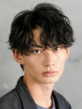 フィフス 仙台(fifth) 仙台スパイラルパーマメンズボブミディアムセンターパートウルフ