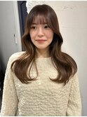 韓国風巻き韓国ヘア顔まわりレイヤーアッシュベージュヨシンモリ