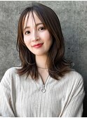 ☆ホワイトグレージュミニウルフデジタルパーマチェリーブラウン