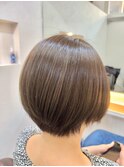 縮毛矯正×丸みショート