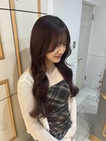 ネオリーブ チロル 横浜西口店(Neolive CiroL.)&nbsp;艶感ピンクラベンダー　暗めカラー　韓国風顔まわりカット