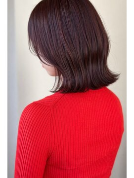 外ハネミディ/伸ばし中/ピンク