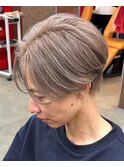 ミルクティーベージュ韓国ツーブロセンターパート