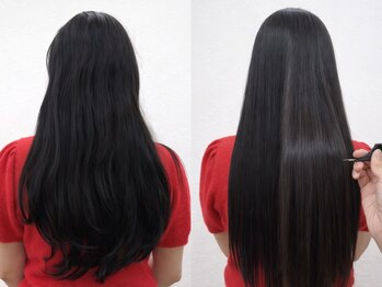 ラループ ヘアデザイン(la Loop Hair Design)の写真/頑固なクセ毛も感動の艶サラ髪に！縮毛矯正で毎日のお手入れが楽に◎