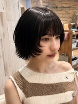 アフロート ディル(AFLOAT D'L)&nbsp;ぱっつん前髪丸顔レイヤーショート小顔暗髪20代30代