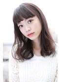 オン眉ビターショコラな大人可愛いロブ