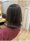 ミディアムレイヤー くびれヘア ブラウンベージュ 横浜【前田】
