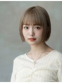 大人かわいい前髪セシルカットココアブラウンフリンジウェーブ