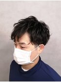 束感ショートパーマ×刈り上げツーブロックマッシュ【新大阪】