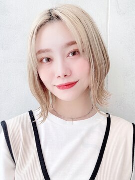 セイドット フクオカ(Say.FUKUOKA) Say.中村 大人可愛い外ハネボブ レイヤーボブニュアンスカラー