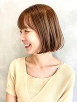 アンク(ank)&nbsp;大人可愛い20代30代40代/小顔ボブ/重めボブ/グレーベージュ