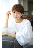 30代、40代/丸みくびれショートボブ×白髪染めハイライト/大宮