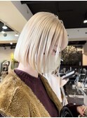 ミルクティーブロンド/金髪ボブ/ホワイトブロンド/銀座