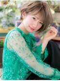 ハイトーン☆くせ毛風カール小顔Aラインボブc6戸頭20代30代40代