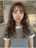 ブリーチなしベージュ×ロングパーマ【高田】