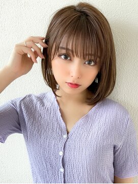 アフロートフクオカ(AFLOAT FUKUOKA) ぱっつん前髪で可愛い内牧ボブ