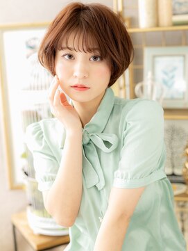 カバーヘア ブリス 志木南口駅前店(COVER HAIR bliss) ボルドーカラーシールスルーバングひし形ボブh4志木20代30代40代