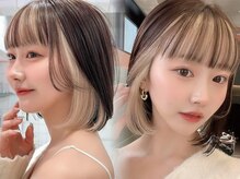 レイヤーボブと相性◎大人気のインナーカラー☆飽きてしまった髪型にワンポイントで毎日を楽しく/ブリーチ