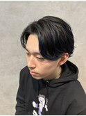 毛流れニュアンスパーマセンターパート