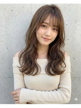 アン たまプラーザ(un) ◆ゆるふわロングでイメチェン♪小顔前髪/アッシュベージュ