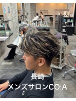 コア(CO:A) 長崎メンズカットフェザーショートメンズハイライトメンズカラー