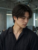 カラン エ ノエル(Calin et Noel)&nbsp;Men's/ミディアムショート/センターパート/黒髪
