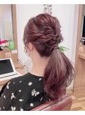豊橋ビーシャイン★ピンクアッシュブラウン×ポニーテール