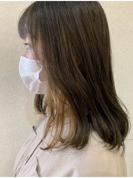 アグランテトラ 野田阪神店(a Gland tetra) 小顔大人可愛い外ハネシルキーベージュ小顔ミディ20代30代40代