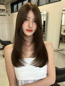 ベレーザシェルト(Beleza scelto) 4509アッシュブラック髪質改善レイヤーロング艶髪ワンホンヘア