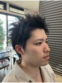 カルマパーマ/ベリーショート/ダークアッシュ/ニュアンスパーマ