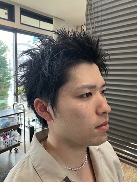 ガイズ ヘアー イサミ(GUY'S HAIR 133) カルマパーマ/ベリーショート/ダークアッシュ/ニュアンスパーマ