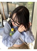 地毛風カラー/透ける黒髪/暗めカラー/レイヤーカット