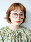 前髪くるんとボブ