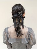 結婚式 ヘアセット 編みおろし