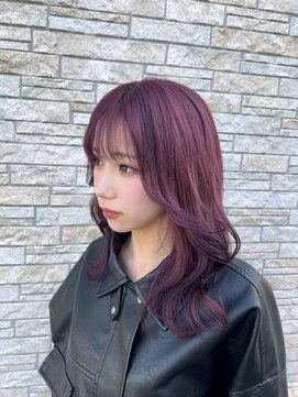 ウィズ(WITH) ブリーチオンカラー　ピンクカラー　チェリーピンク